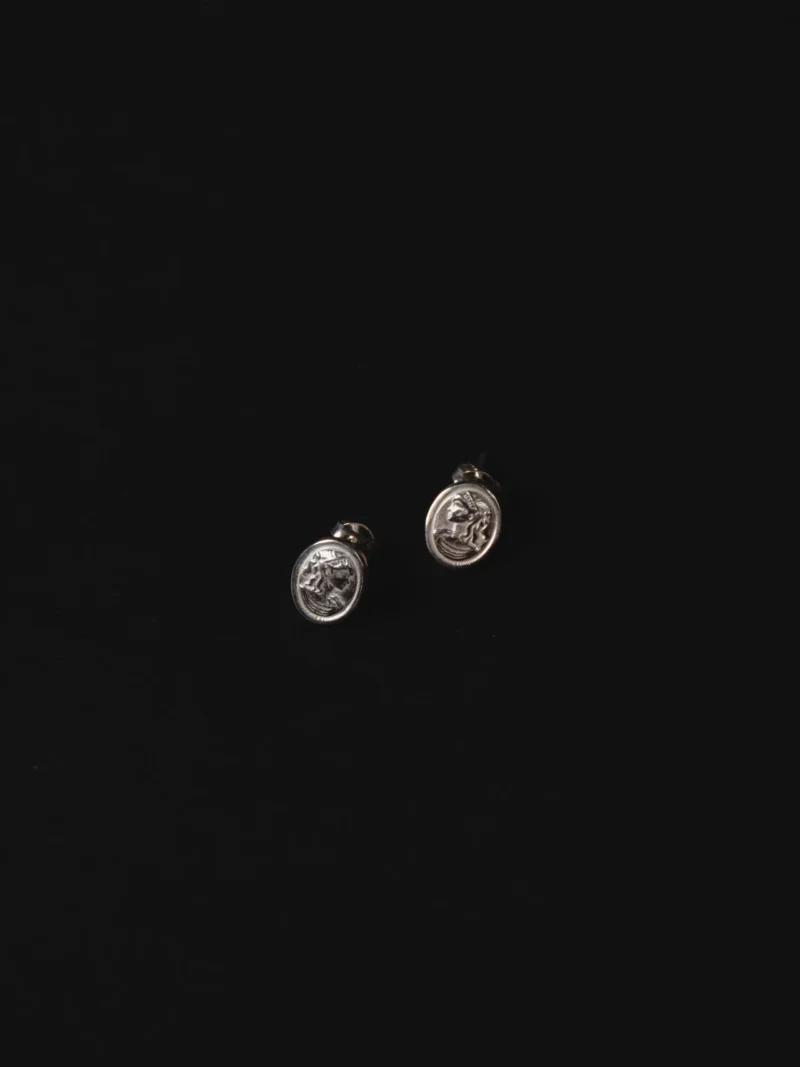 Úrsula Earrings — aretes topo camafeo plata 925 — aretes ursula camafeo plata 925 cara b